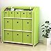 Home-Like 11 Drawer Storage Organizer,Muti-Bin Toy Organizer, 3 Tier Metal Shelves with 11 Removable Fabric Bins, DIY Multi-Purpose Storage Chest Suit for Home Office Bedroom Playroom, Green