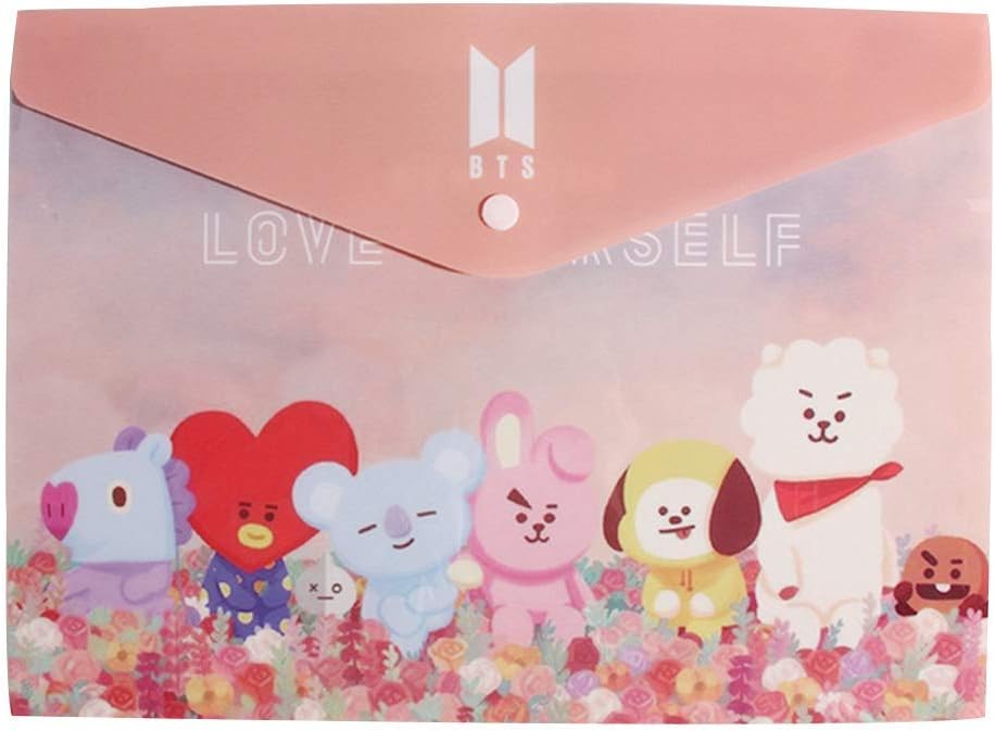 Christ For Givek Kpop File Bag Box Cartoon Image PVC Creative Document Bag Storage Bag Hot Gift for A.R.M.Y(H02)