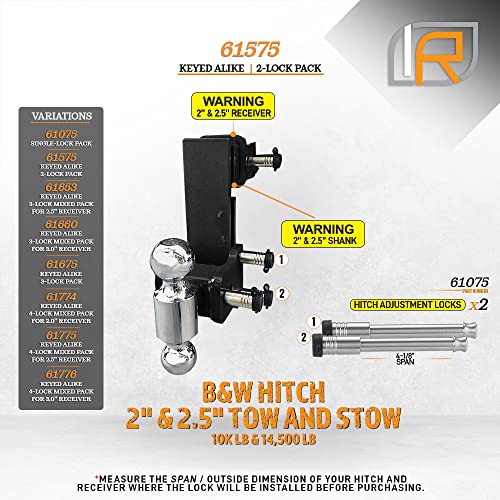 InfiniteRule Security 61575 2 Pack, Keyed Alike, Hitch Locks (Fits B