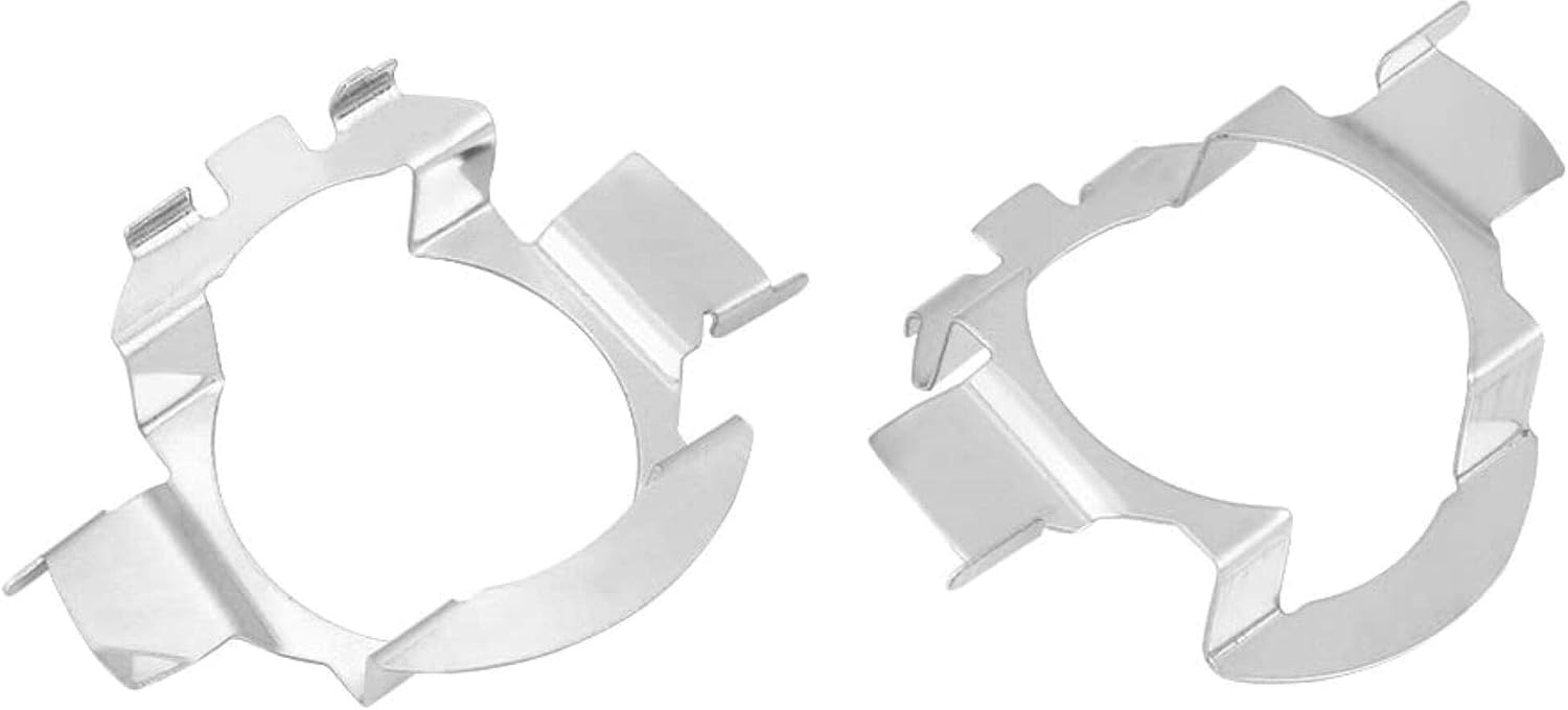 F Season 1 Pair H7 LED Car Headlight Bulb Adapters Replacement Bulb Retaining Clip Headlight Adapter, Silver - Image 3