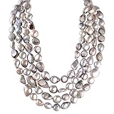 9-10mm Baroque Cultured Freshwater Pearl Necklace Strand Endless Palette Pure SILVER 60