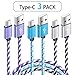 USB Type C Cable,【3Pack 6FT Nylon Braided】 CableLovers USB C Cable Cord, USB C to USB A Fast Charger Cord Compatible Samsung Galaxy S9 Note 8 S8 Plus, LG V30 G6 G5 V20, Google Pixel, Moto Z2, MacBook