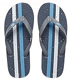 Showaflops Mens' Antimicrobial Shower & Water Sandals for Pool, Beach, Dorm and Gym - Grey/Turquoise 13/14