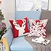 sykting Red Christmas Pillow Covers 18x18 Inch with Raised Embroidery Snowflakes Reindeer Sledge Holiday Pillow Covers for Winter Decorations Set of 4