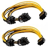 6 pin to 2 x PCIe 8 (6+2) pin Graphics Card PCI-e Express VGA Splitter Power Extension Cable(2 Pack)