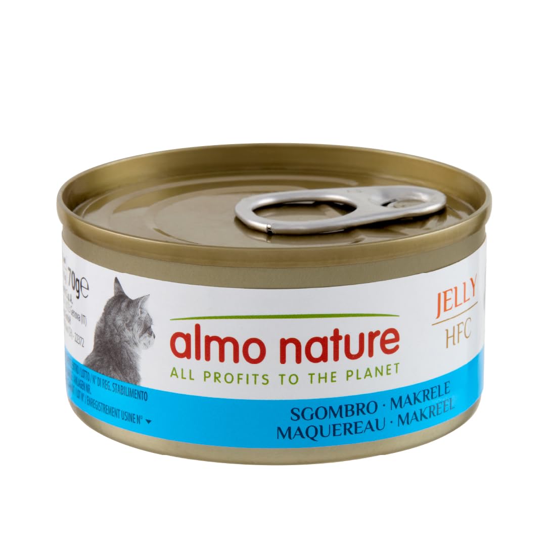 Almo Nature HFC Jelly - Wet Cat Food for Adult Cats - Mackerel - Human Grade, Gluten Free, Monoprotein - 70g, Pack of 24 โ image 1