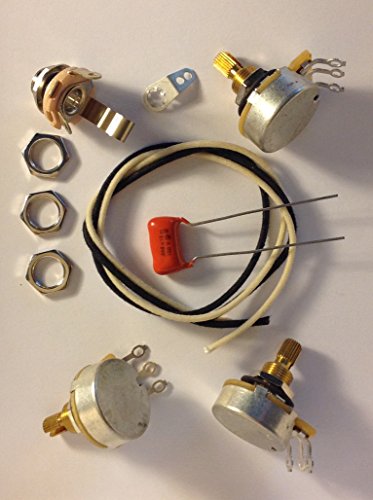 Wiring Harness Kit For J Bass 500k CTS 450G Knurled Pots .068uf 225P Orange Drop Cap