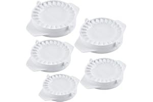 Meao 5 Pcs Ravioli Dumpling Maker Set Manual Meat Pierogi Press Double Mould - Pie Dough Pastry Press Wrapper Cutter Mold Too