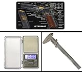 Ultimate Arms Gear Gunsmith Armorer's 1911 Pistol Cutaway Bench Cleaning Gun Mat + Precision Digital Pocket Sized Stainless Steel Scale + 6