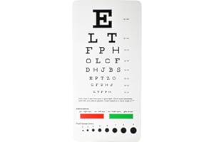 YNR Pocket Eye Chart, 2 in 1 Snellen Eye Chart, Pocket Eye Chart, Handheld Double Sided Plastic Eye Chart for Eye Exams