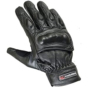 Korte zomer echt lederen motorhandschoenen Knuckle Shell bescherming