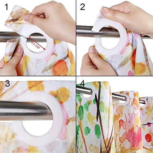 ZSZT Ringless Shower Curtain, Builtin Eyelets Design for Flexible