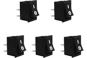 AXTHCHO 5Pcs On/Off Boat Toggle Rocker Switch 2 Pin 2 Position SPST Switch Snap Black 12V 110V 250V