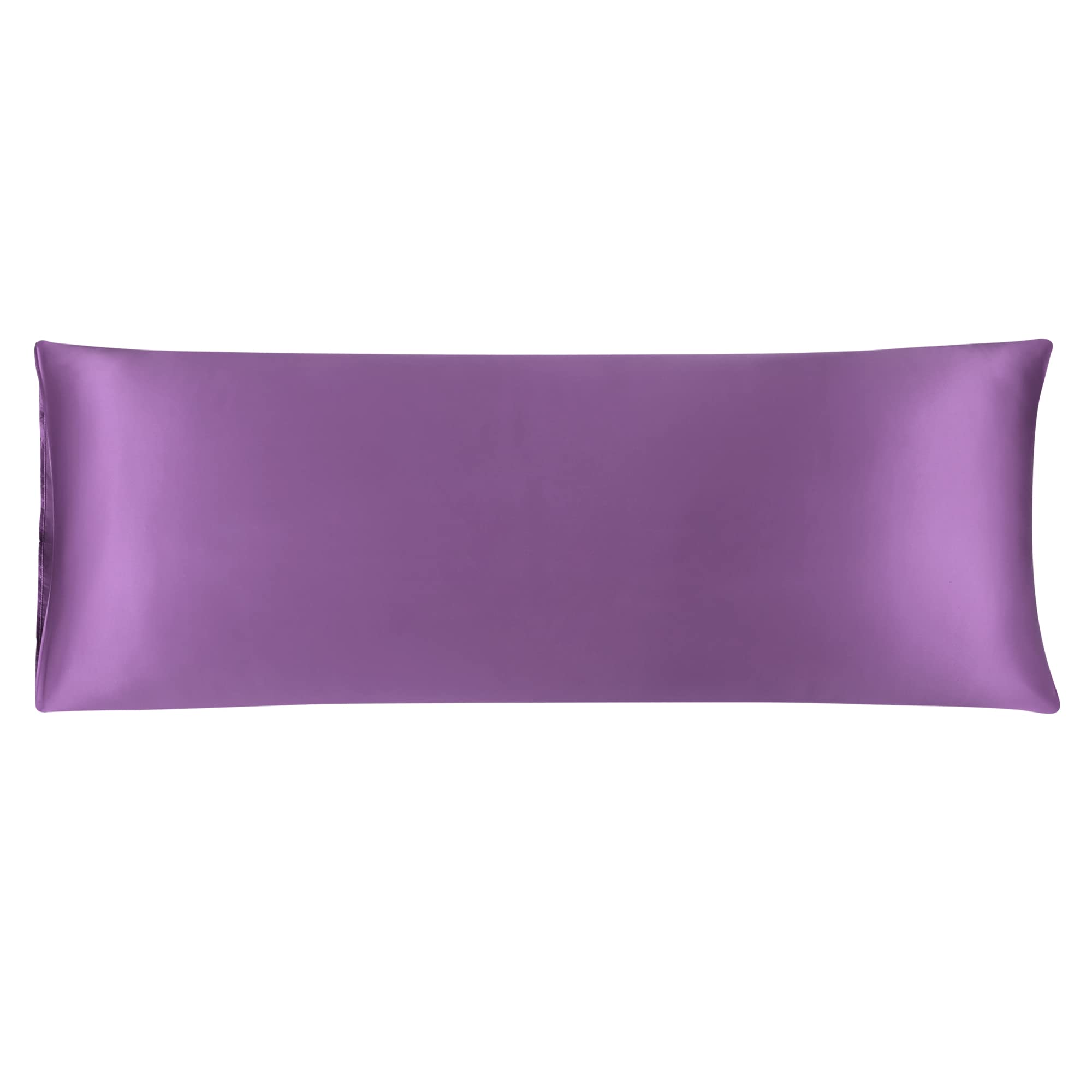 sourcing map Bolster Pillowcases 20"x54" Satin Silky Body Pillowcase for Hair and Skin, Wrinkles - Fade Free Long Pillow Cover - Purple
