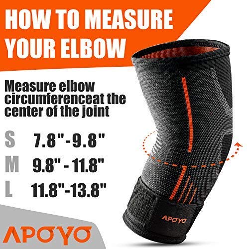 APOYO Elbow Brace for Tendonitis and Tennis Elbow, Compression Sleeve for Arthritis, Workouts, Reduce Joint Pain During Fitness Activity (X-Large)