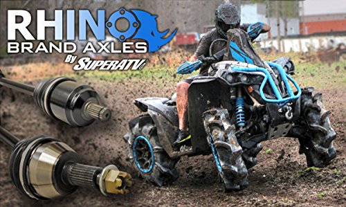 SuperATV Heavy Duty Rhino Brand Rear Axle for Polaris RZR XP 1000/1000 4 / Trails & Rocks/High Lifter Edition - Stock Length REAR Axle - SEE FITMENT - Upgrade From Your OEM Axle!