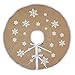 AerWo Snowflake Tree Skirt Ornaments Rustic Burlap Christmas Tree Skirts Xmas Tree Decoration Christmas Party Supplies 30 inch 2.5ft