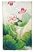Elegna Women 100% Silk Art Collection Scarves (Green Lotus)