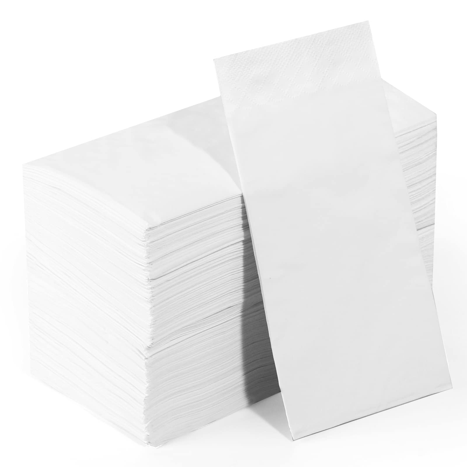 Photo 1 of 100 Pack Paper Napkins Guest Towels Disposable, Premium Quality 2-ply Dinner Napkins Disposable Soft, Absorbent, Party Napkins Wedding Napkins for Kitchen, Dinners or Events (white paper, Count, 100)