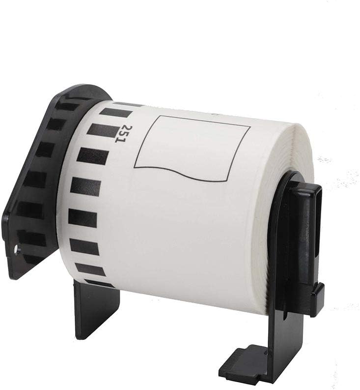 MarkDomain Compatible Label Roll Replacement for Brother DK-2251 Continuous Black/Red Label on White Papers 2.4in x 50ft with One Refillable Cartridge for QL-800, QL-810W, QL-820NWB (6 Rolls) : Office Products