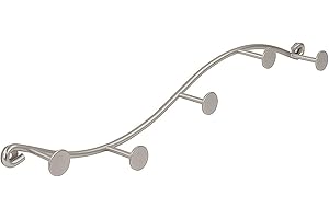 Spectrum Diversified Sweep Wall 5 Hook Single Rack, Satin Nickel,