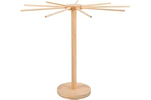 Pasta Drying Rack, Wooden Pasta Rack for Fresh Pasta - Bamboo Noodle Drying Rack & Spaghetti Hanger Stand | 9-Arm Pasta Dryer