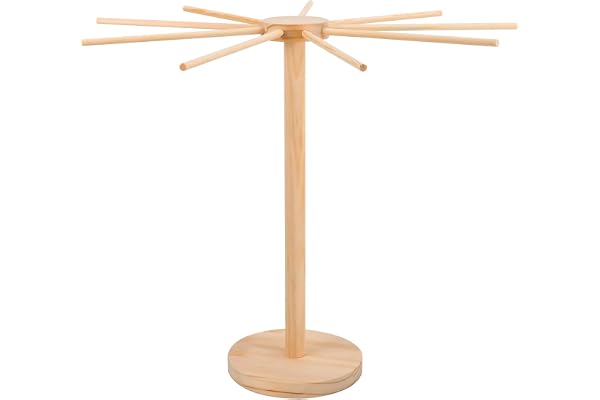 Pasta Drying Rack, Wooden Pasta Rack for Fresh Pasta - Bamboo Noodle Drying Rack & Spaghetti Hanger Stand | 9-Arm Pasta Dryer