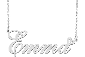 Aoloshow Personalized Heart Name Necklace Gold Custom Any Names Stainless Steel Jewelry for Womens Graduation