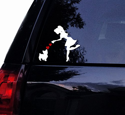 Tshirt Rocket SASSY Lady Loves Her Yorkie Dog Decal - Vinyl Car Decal, Laptop Decal, Car Window Sticker (5
