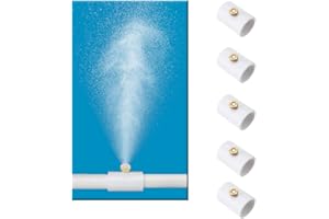 H&G lifestyles 1/2 Inch PVC Mist Nozzle Misting System for Patio Outdoor Mister Coupling PVC Split Section with Mist Nozzle (Pack of 5)