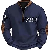 Men's Faith Print Casual T-Shirt Faith Ephesians 2 8 Pullover
