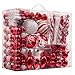 Teresa's Collections 155ct Traditional Shatterproof Christmas Ball Ornaments Decoration Red White,1.2Inch-7.09Inch,Themed Tree Skirt(Not Included)