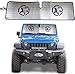 Carps Windshield Sunshade for 2007-2018 Jeep Wrangler Sun Shade Heat Shield Sun Visor Mat for Jeep Wrangler Rubicon Sahara JK, JKU, 2 Door & 4 Door