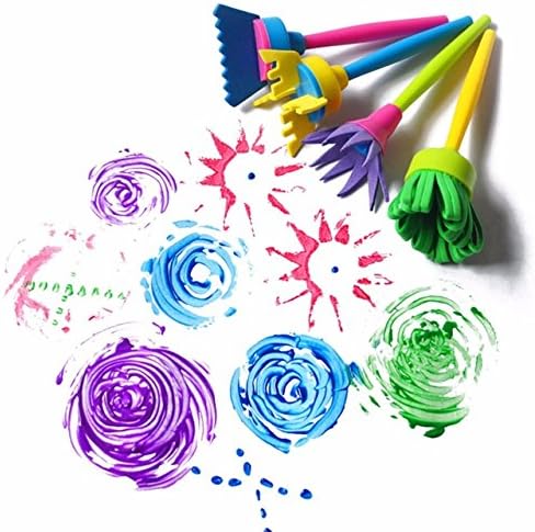 4 Piece Children's 3D Texture Design Paint Brush Set- Kids Paint Brushes, Art Supplies for Kids – Home and Classroom Early Learning Arts and Crafts for Kids, Kids Games and Toddler Toys