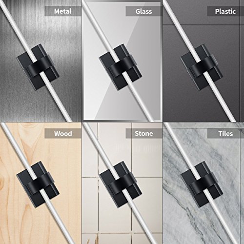 Cable Management - 100 PCS Adhesive Cable Clips + 50 PCS Cable Ties Rantizon Cable Clamp, Wire Clips, Car Cable Organizer, Reusable Fastening Cable Tie Organizer for Laptop, PC, TV, Car - Thumbnail 3