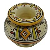 Ceramic Ashtrays Hand Made Moroccan smokeless Ceramic Vivid Colors Beige Multicolored