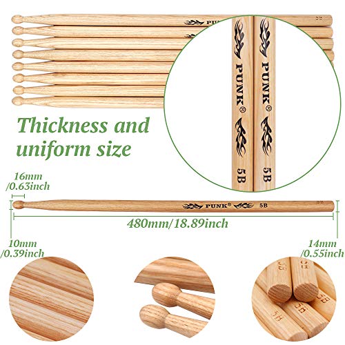5B Drumsticks American Ash Wood Tip Student Drum Sticks(4 Pairs)