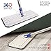 Kitchen Home Mop and Bucket - Self Cleaning Flat Mop with Bucket Wringer and 2 Reusable Microfiber Mop Pads for Wet and Dry Mopping on All Surfaces