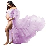 Tianzhihe Fluffy Tulle Maternity Robe for
