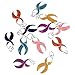 Bingcute 12Pcs Silver Assorted Enamel Color Breast Cancer Awareness Ribbon Charms with Jump Rings