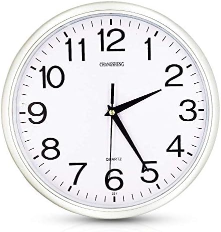 Gkwet Modern Wall Clock,Silent Non Ticking 12 inch Quality Quartz Wall Clock Battery Operated Decorative Kitchen Clock Round Easy to Read for Home/Office/School Clocks(Silver)
