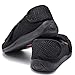 W&Lesvago Men's Extra Wide Width Adjustable Diabetic Slippers - Comfortable Indoor&Outdoor Shoes ((Men) US 11# Mesh, Mesh Black)