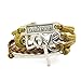 CAETLE Love Cross Infinity Knit Leather Rope Chain Charm Bracelet