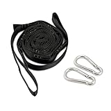 Hammock Tree Straps, Rusee Tree Swings Hammock Accessories Suspension Hanging Strap Kit Heavy Duty Hook, Safer Lock Snap Carabiner Hook + Carry Pouch for Outdoor Camping, Hiking, Travel, Backpacking