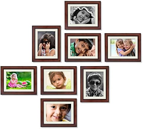 AJANTA ROYAL Classic set of 8 Individual Photo Frames (8-6x8 Inch) : A-98B (Brown)