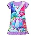 KIDHF Trolls Comfy Loose Fit Pajamas Girls Printed Princess Dress (Purple,110/4-5Y)