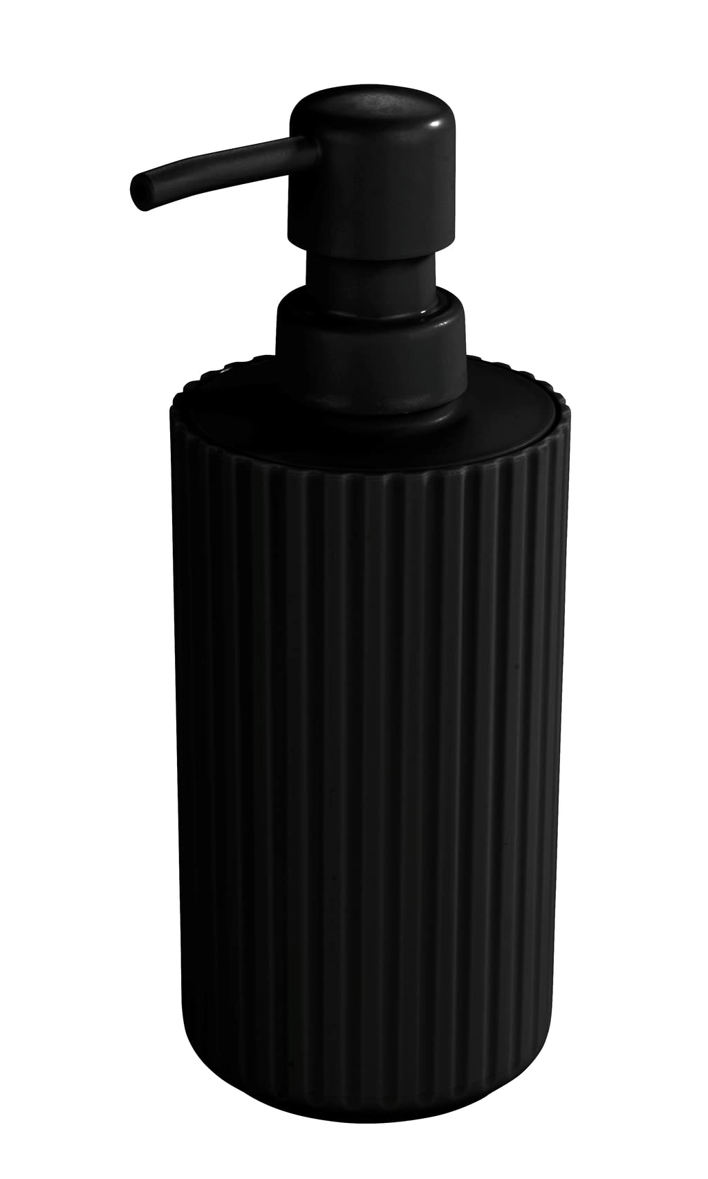 Allstar Minas Soap Dispenser, Refillable Dispenser for up to 280 ml Liquid Soap Made of Plastic, Diameter 7 x 18 cm, Black