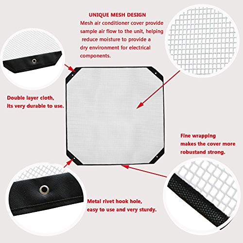 YELAIYEHAO Air Conditioner Top Cover, All Season Sturdy Mesh Design Air Conditioner Cover Keep Out Leaves, Air Conditioner Covers for Outside Units, A/C Unit Protector (White, 36x36) - Thumbnail 2