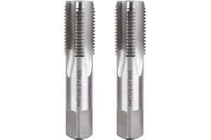 Saipor 2pcs 1/8"-27 NPT Pipe Tap Set, High Speed Steel Tapered Pipe Thread Tap for Cleaning or Re-Thread Damaged or Jam Pipe 