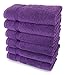 SALBAKOS 100% Turkish Cotton Hand Towel Set of 6 16x30 inch | Heirloom Quality | Hotel & Spa Collection | Ultra Soft, Absorbent, Long Lasting Hand Towels | Made in Turkey (Purple, 6 Hand Towels)